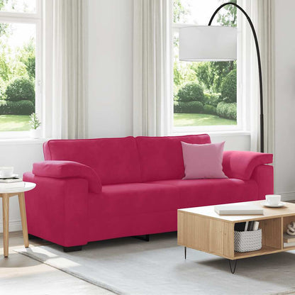 Divano a 3 Posti Rosso Vino 220x77x82 cm in Velluto | homemem39