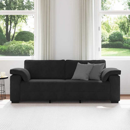Divano a 3 Posti Nero 220x77x82 cm in Velluto | homemem39