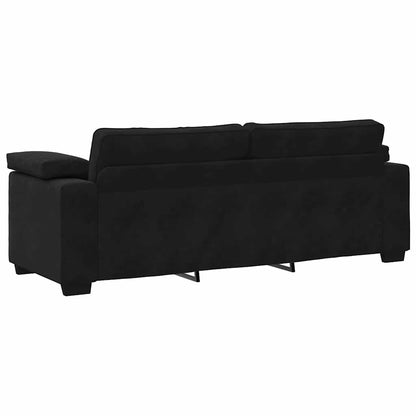 Divano a 3 Posti Nero 220x77x82 cm in Velluto | homemem39