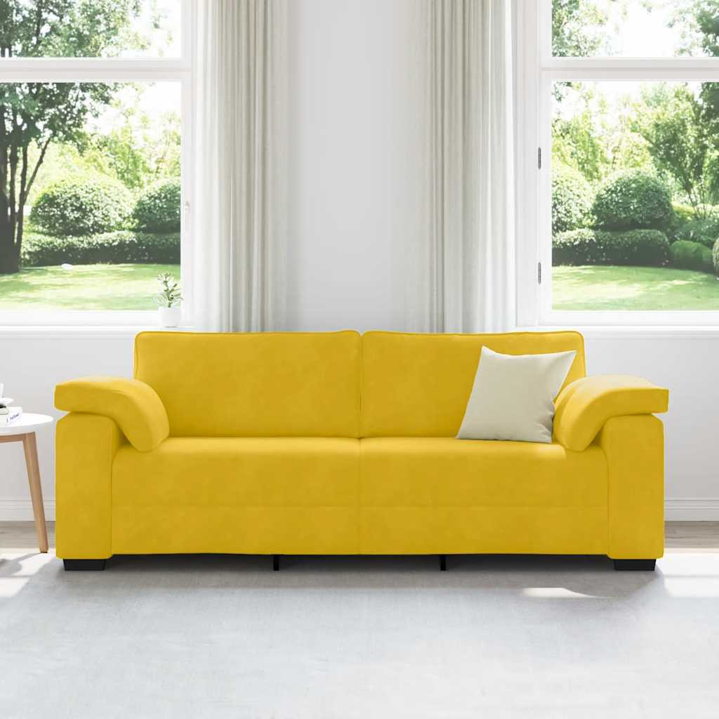 Divano a 3 Posti Giallo 220x77x82 cm in Velluto | homemem39