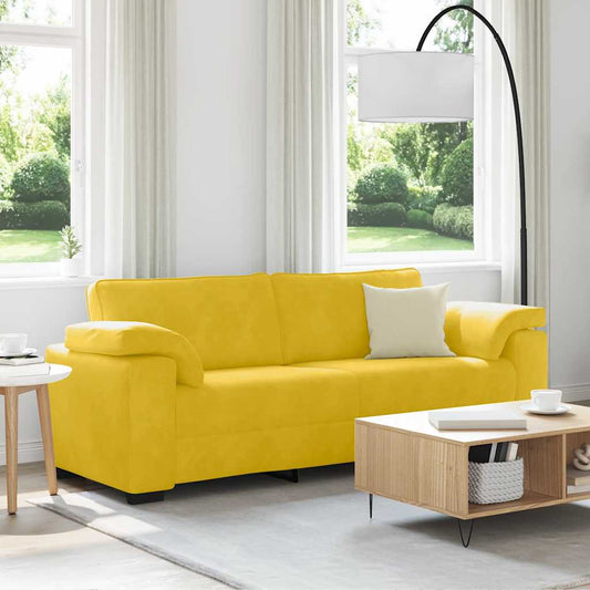 Divano a 3 Posti Giallo 220x77x82 cm in Velluto | homemem39