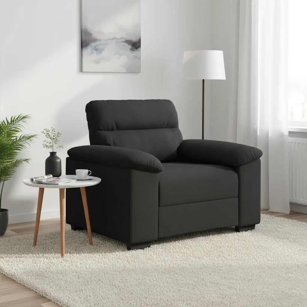 Poltrona Nera 100x81x84 cm in Tessuto | homemem39