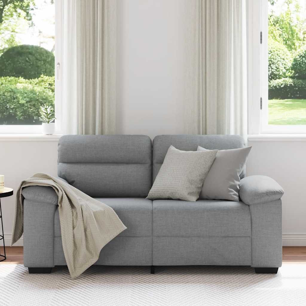 Divano a 2 Posti Grigio Chiaro 160x81x84 cm in Tessuto | homemem39