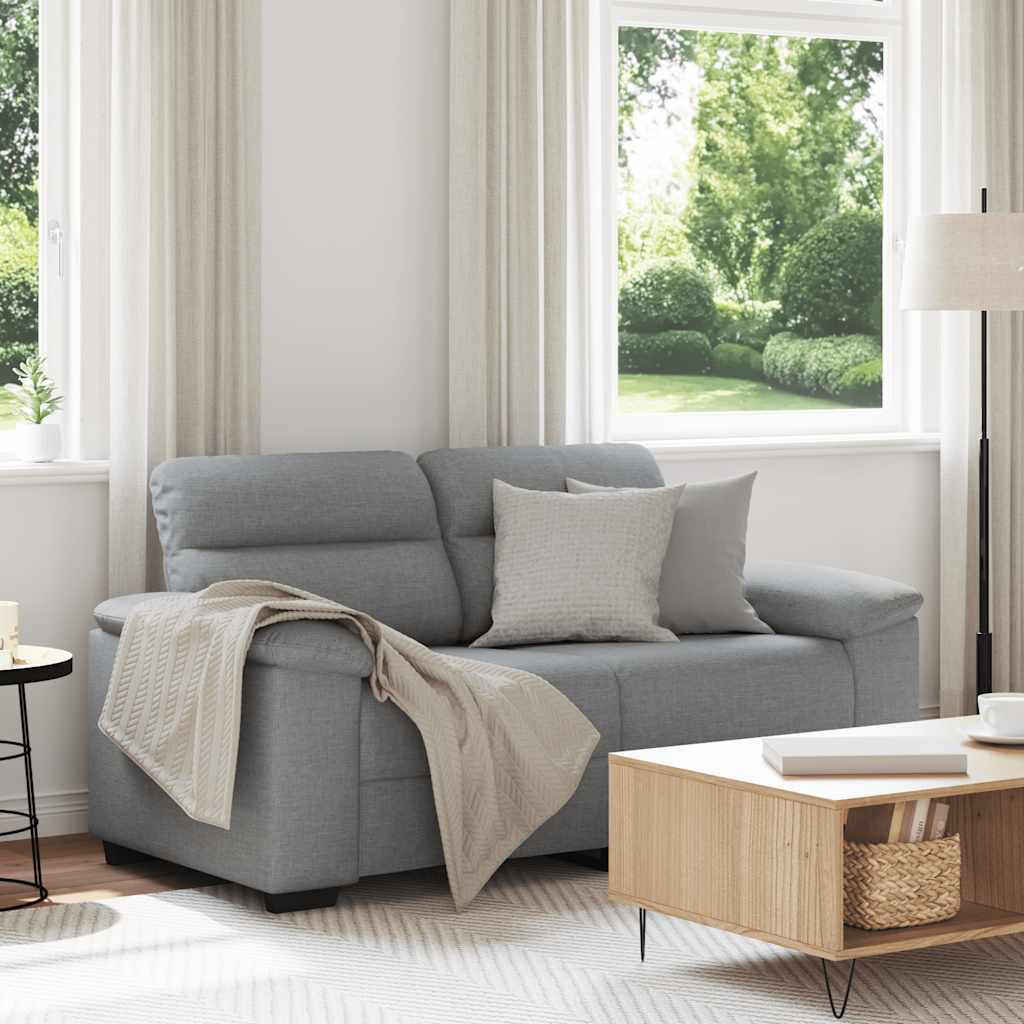 Divano a 2 Posti Grigio Chiaro 160x81x84 cm in Tessuto | homemem39