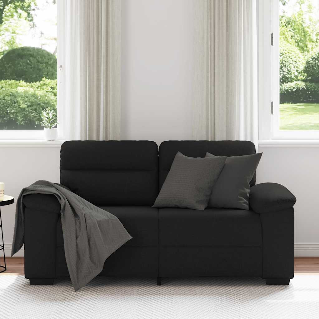 Divano a 2 Posti Nero 160x81x84 cm in Tessuto | homemem39