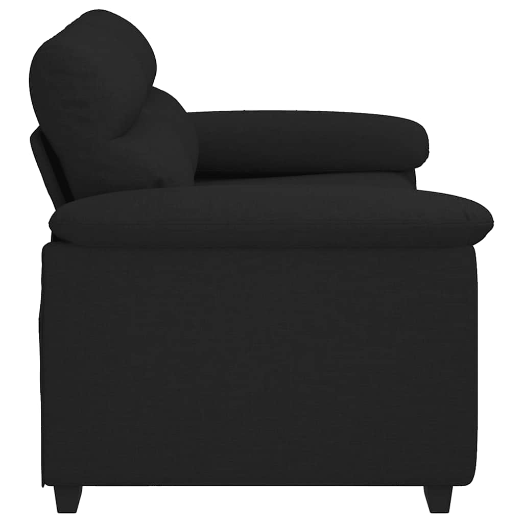 Divano a 2 Posti Nero 160x81x84 cm in Tessuto | homemem39