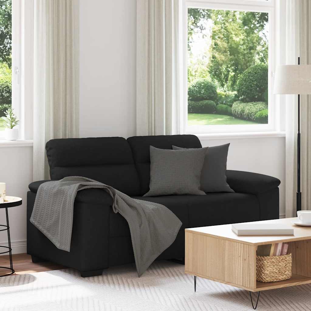 Divano a 2 Posti Nero 160x81x84 cm in Tessuto | homemem39
