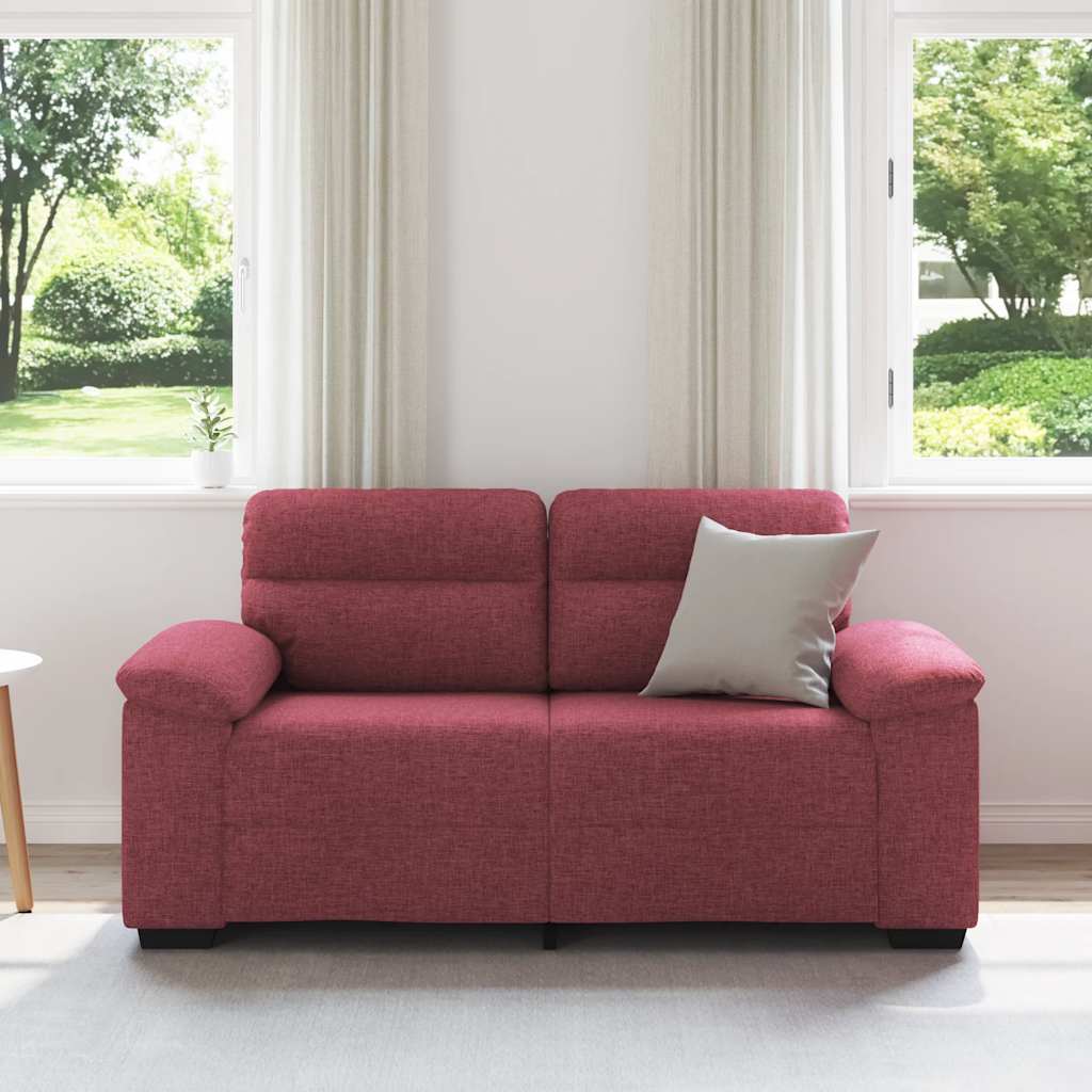 Divano a 2 Posti Rosso Vino 160x81x84 cm in Tessuto | homemem39