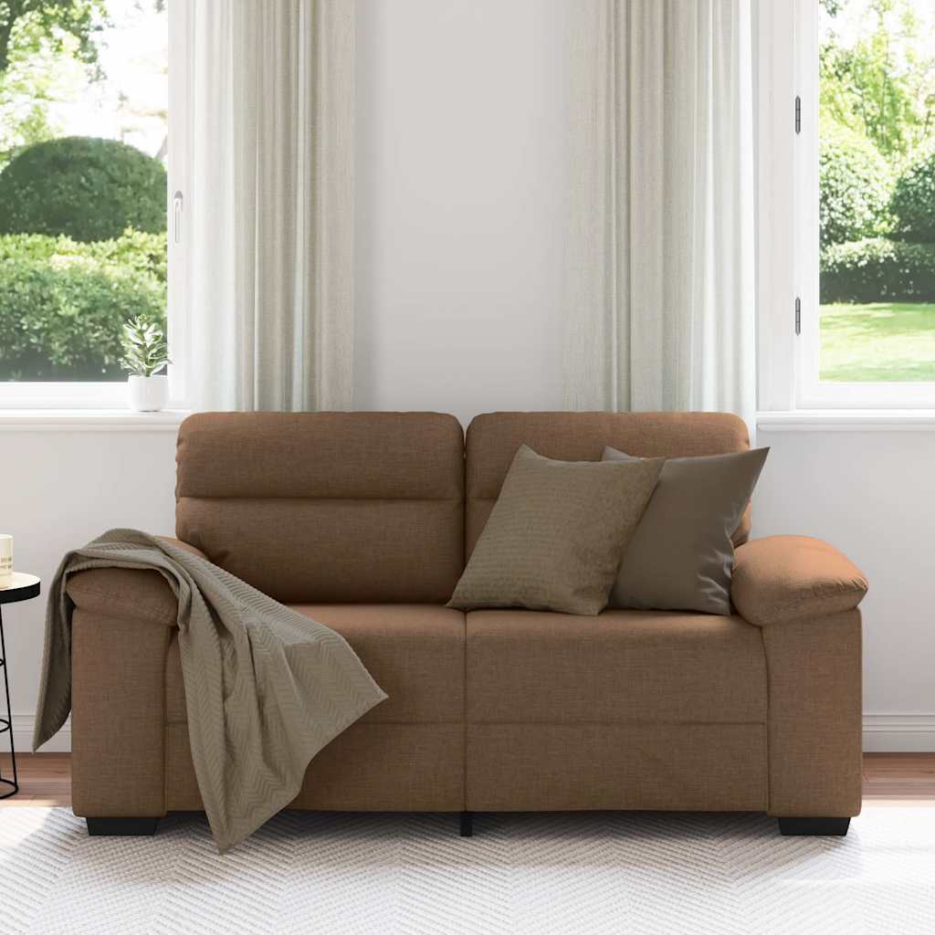 Divano a 2 Posti Marrone 160x81x84 cm in Tessuto | homemem39