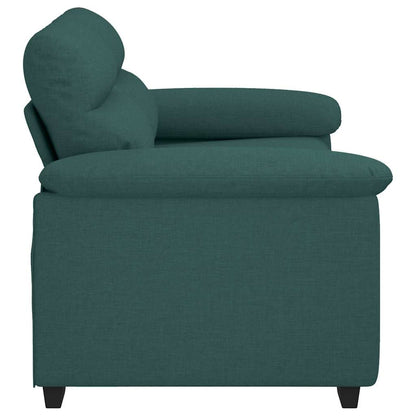 Divano a 2 Posti Verde Scuro 160x81x84 cm in Tessuto | homemem39