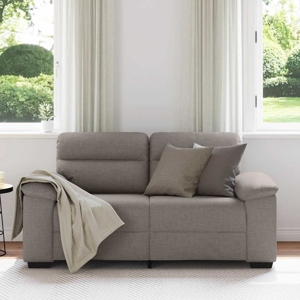 Divano a 2 Posti Tortora 160x81x84 cm in Tessuto