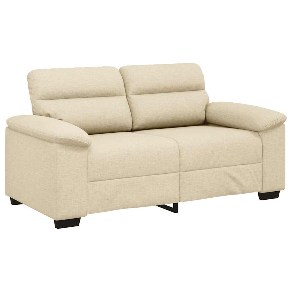 Divano a 2 Posti Crema 160x81x84 cm in Tessuto | homemem39