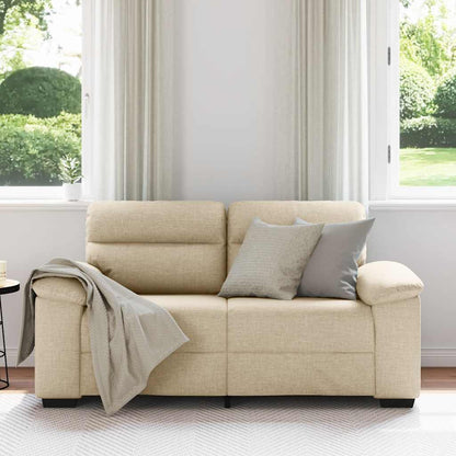 Divano a 2 Posti Crema 160x81x84 cm in Tessuto | homemem39