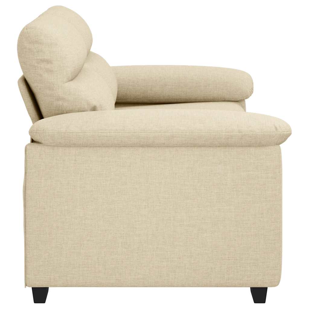 Divano a 2 Posti Crema 160x81x84 cm in Tessuto | homemem39