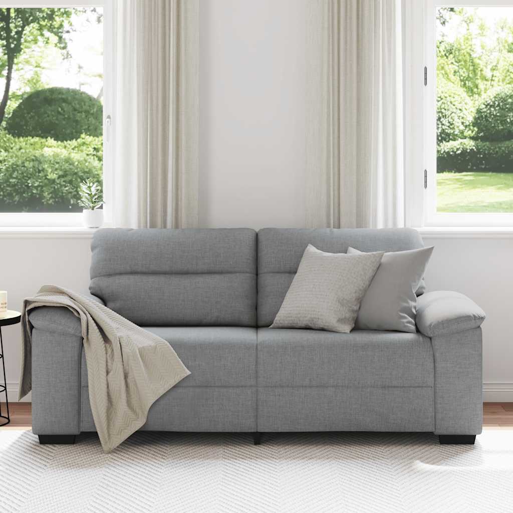 Divano a 2 Posti Grigio Chiaro 180x81x84 cm in Tessuto