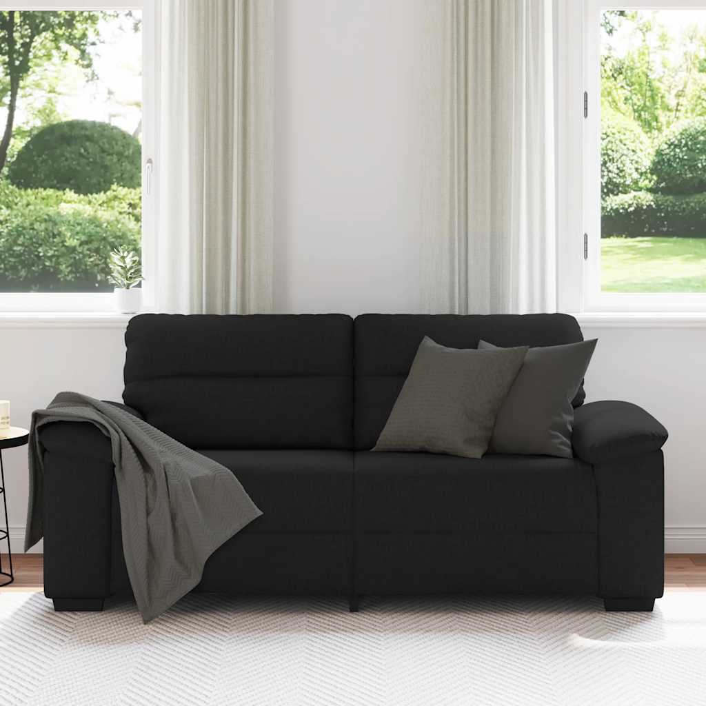 Divano a 2 Posti Nero 180x81x84 cm in Tessuto | homemem39