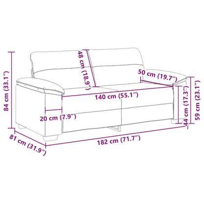 Divano a 2 Posti Nero 180x81x84 cm in Tessuto | homemem39