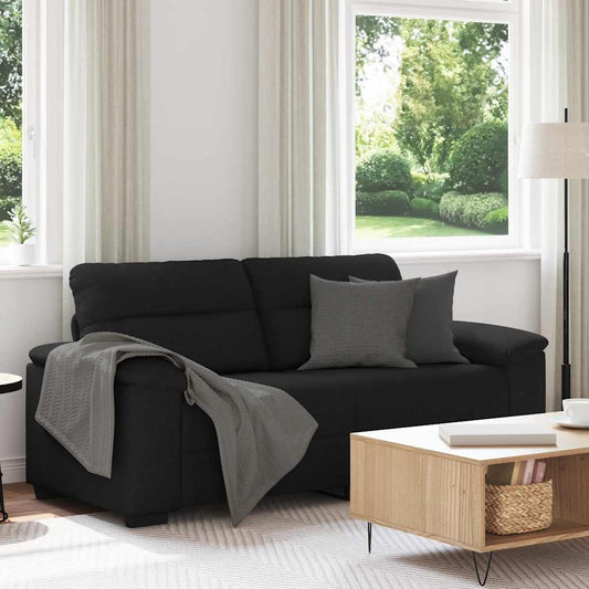 Divano a 2 Posti Nero 180x81x84 cm in Tessuto | homemem39