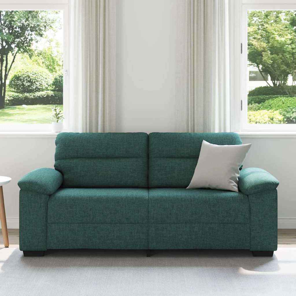 Divano a 2 Posti Verde Scuro 180x81x84 cm in Tessuto | homemem39