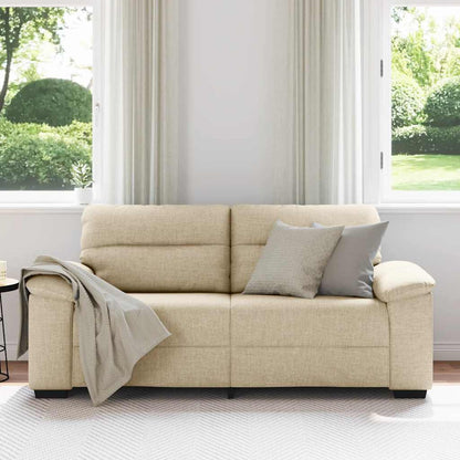 Divano a 2 Posti Crema 180x81x84 cm in Tessuto | homemem39