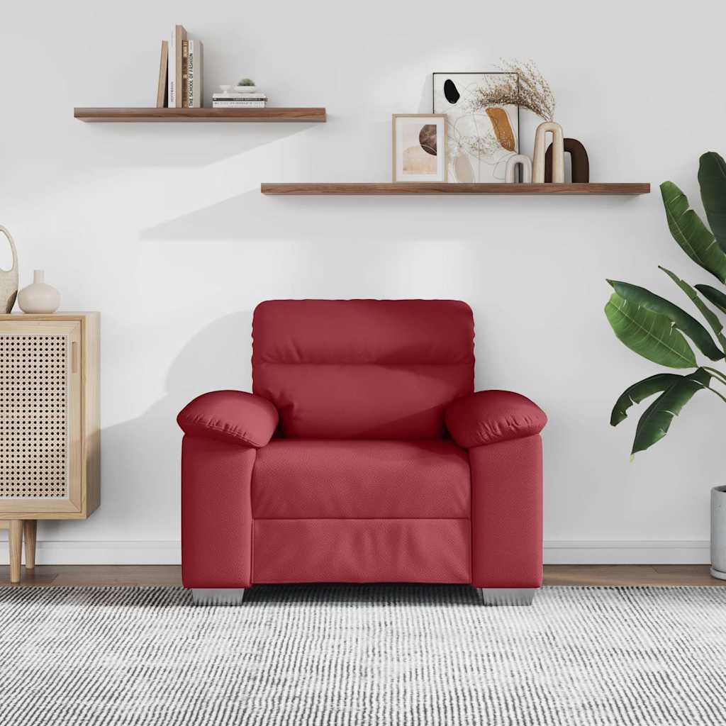 Poltrona Rosso Vino 100x81x84 cm in Similpelle | homemem39