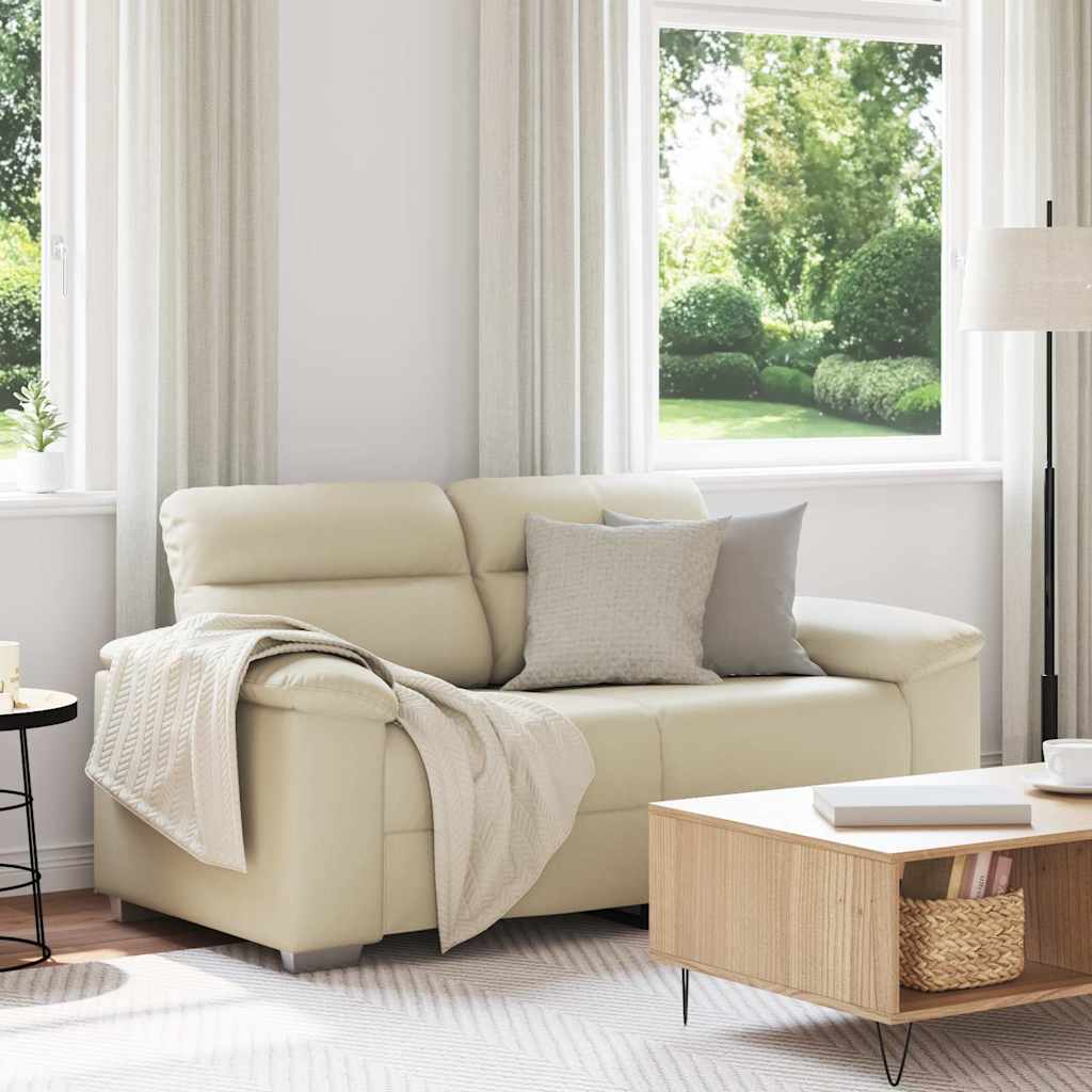 Divano a 2 posti Crema 160x81x84 cm in Similpelle | homemem39