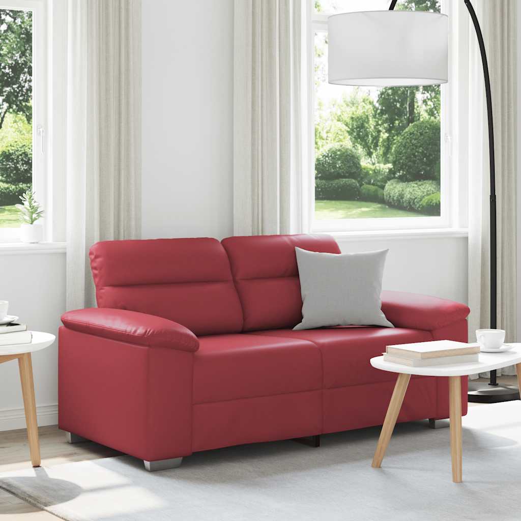 Divano a 2 posti Rosso Vino 160x81x84 cm in Similpelle | homemem39