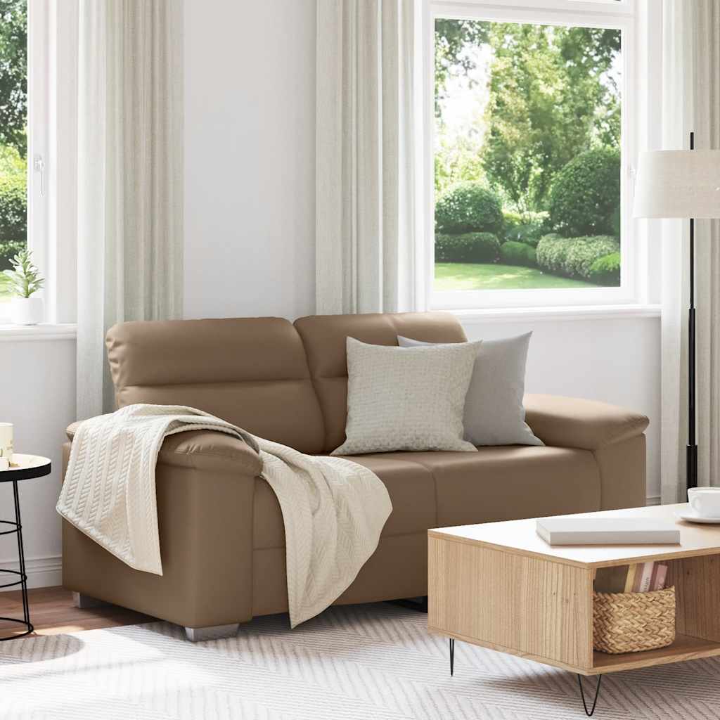 Divano a 2 posti Cappuccino 160x81x84 cm in similpelle | homemem39
