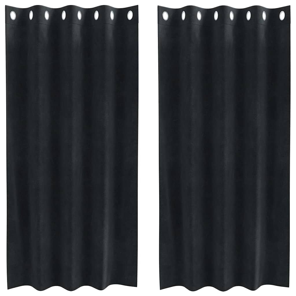 Tende oscuranti 2 pcs Nero 140 x 175 cm Velluto | homemem39