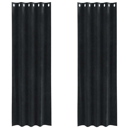 Tende oscuranti 2 pcs Nero 140 x 245 cm Velluto | homemem39