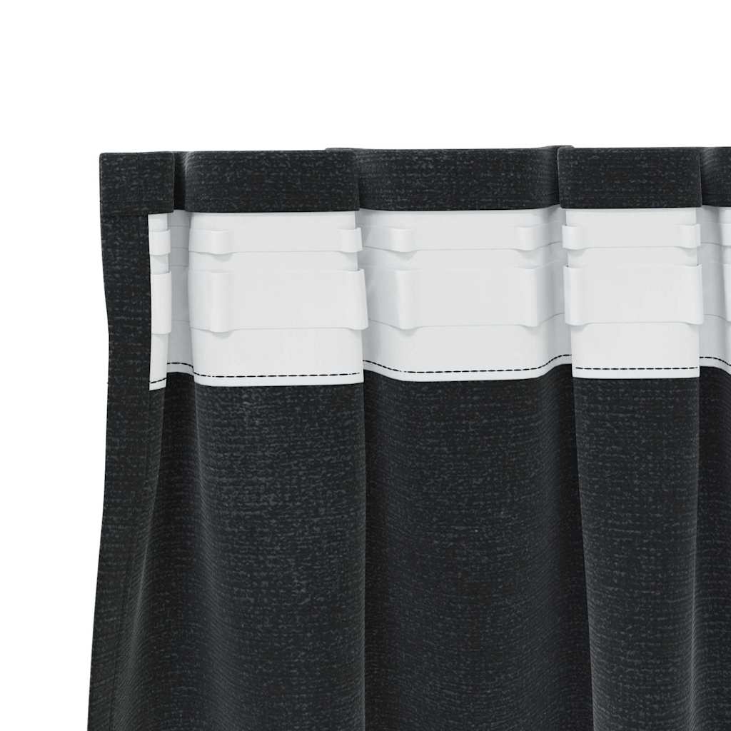 Tende oscuranti 2 pcs Nero 140 x 225 cm Velluto | homemem39