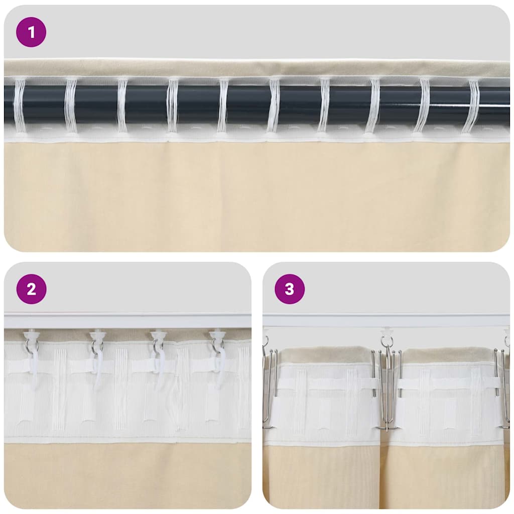 Tende oscuranti 2 pcs Nero 140 x 245 cm Velluto