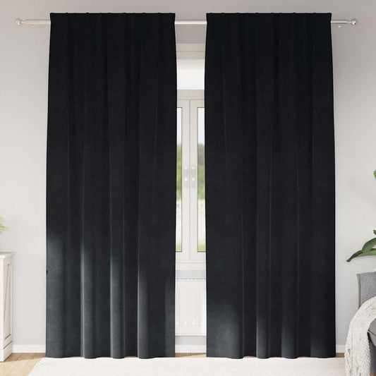 Tende oscuranti 2 pcs Nero 140 x 245 cm Velluto