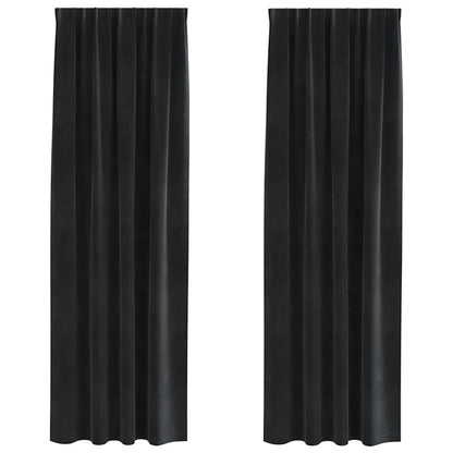 Tende oscuranti 2 pcs Nero 140 x 260 cm Velluto | homemem39