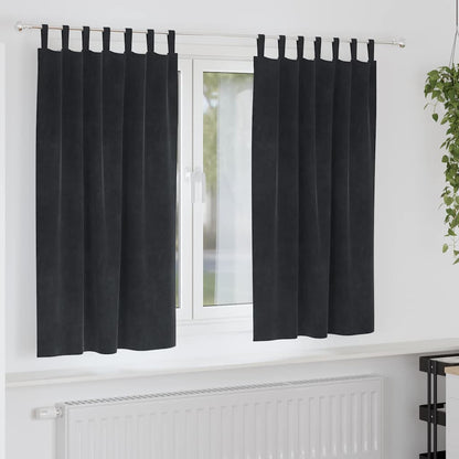 Tende oscuranti 2 pcs Nero 140 x 175 cm Velluto | homemem39