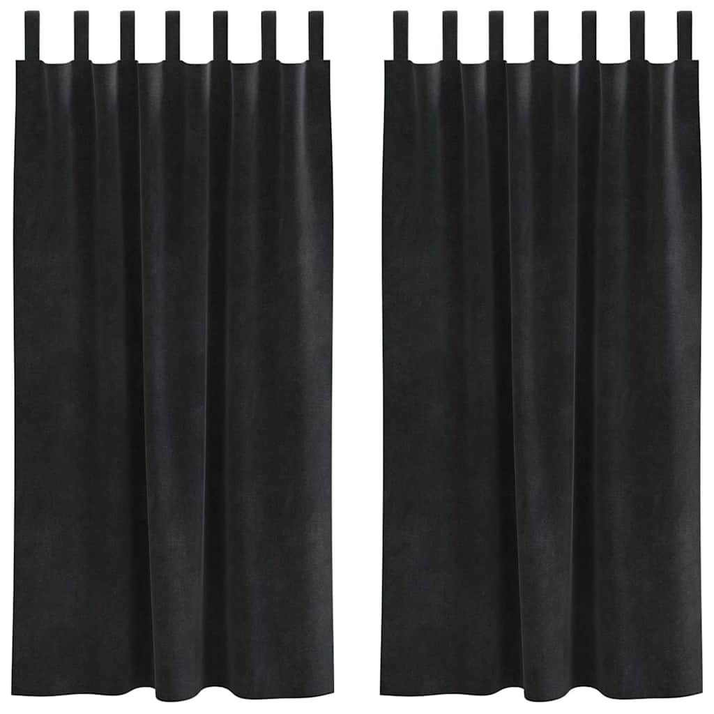 Tende oscuranti 2 pcs Nero 140 x 175 cm Velluto | homemem39