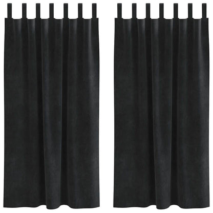 Tende oscuranti 2 pcs Nero 140 x 175 cm Velluto | homemem39