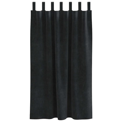 Tende oscuranti 2 pcs Nero 140 x 175 cm Velluto | homemem39