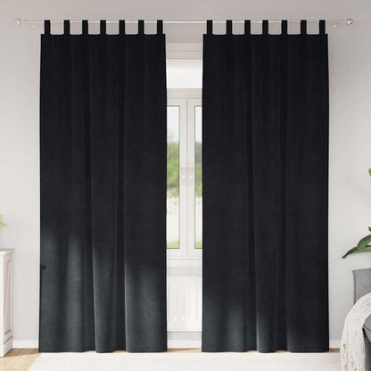Tende oscuranti 2 pcs Nero 140 x 225 cm Velluto | homemem39