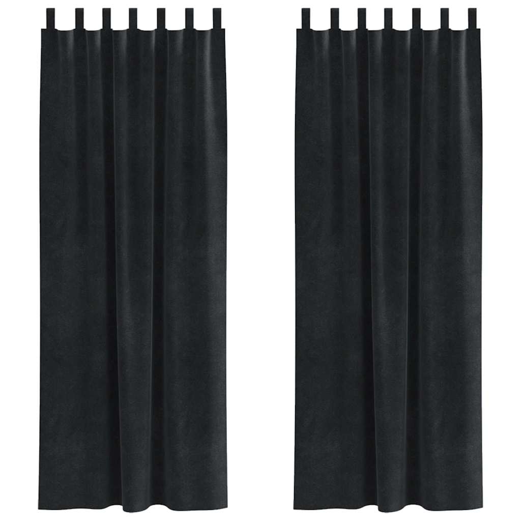 Tende oscuranti 2 pcs Nero 140 x 225 cm Velluto | homemem39