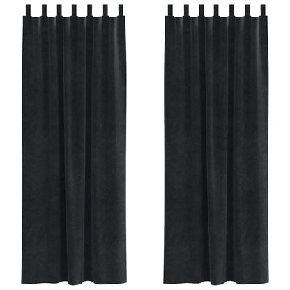 Tende oscuranti 2 pcs Nero 140 x 225 cm Velluto | homemem39