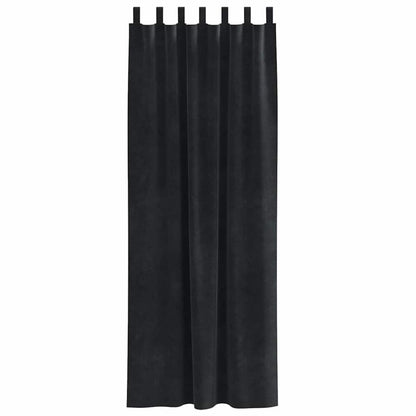 Tende oscuranti 2 pcs Nero 140 x 245 cm Velluto | homemem39