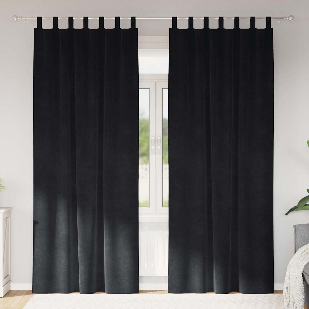 Tende oscuranti 2 pcs Nero 140 x 260 cm Velluto | homemem39