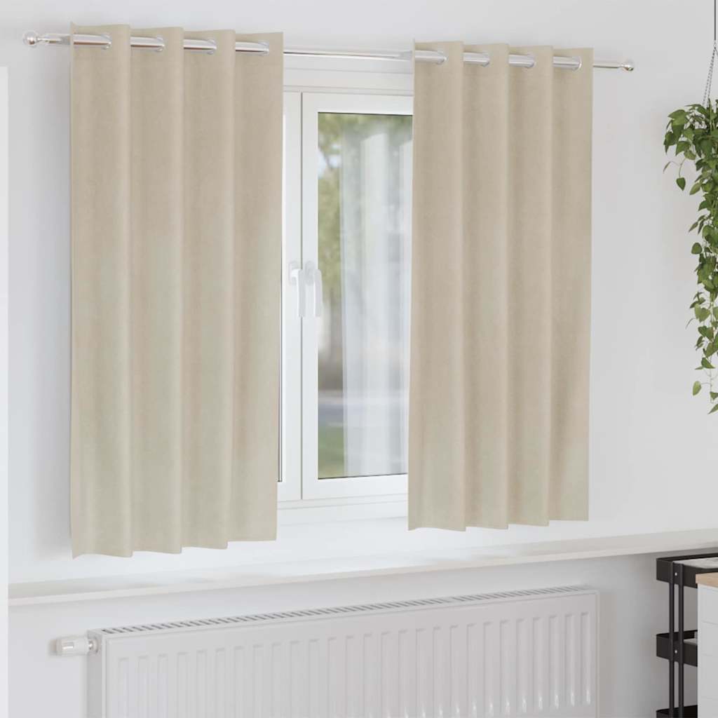 Tende oscuranti 2 pcs Crema 140 x 175 cm Velluto | homemem39