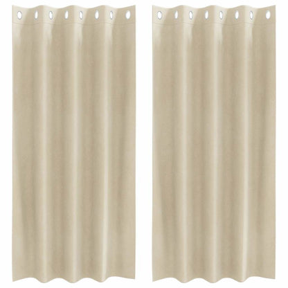 Tende oscuranti 2 pcs Crema 140 x 175 cm Velluto | homemem39