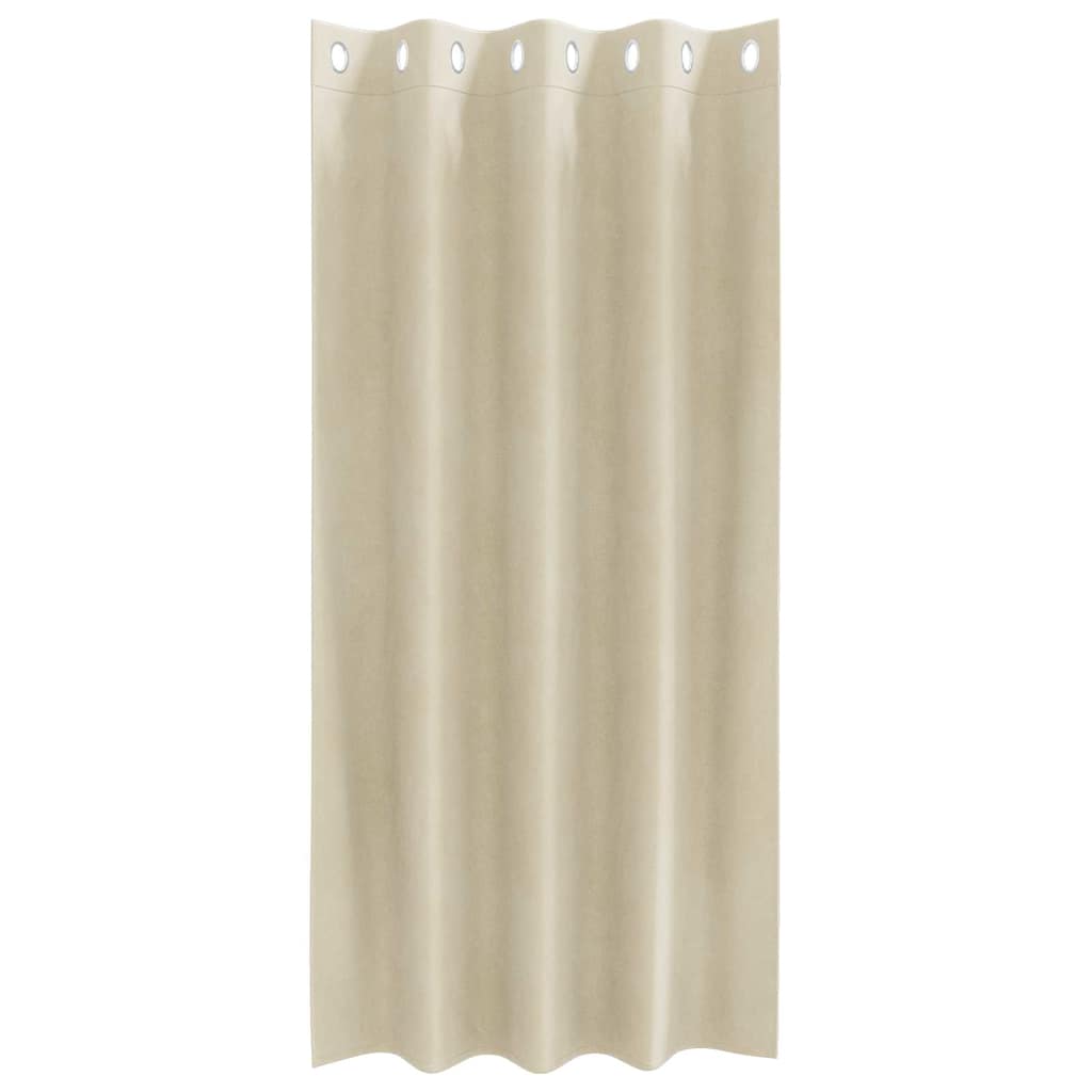 Tende oscuranti 2 pcs Crema 140 x 175 cm Velluto | homemem39