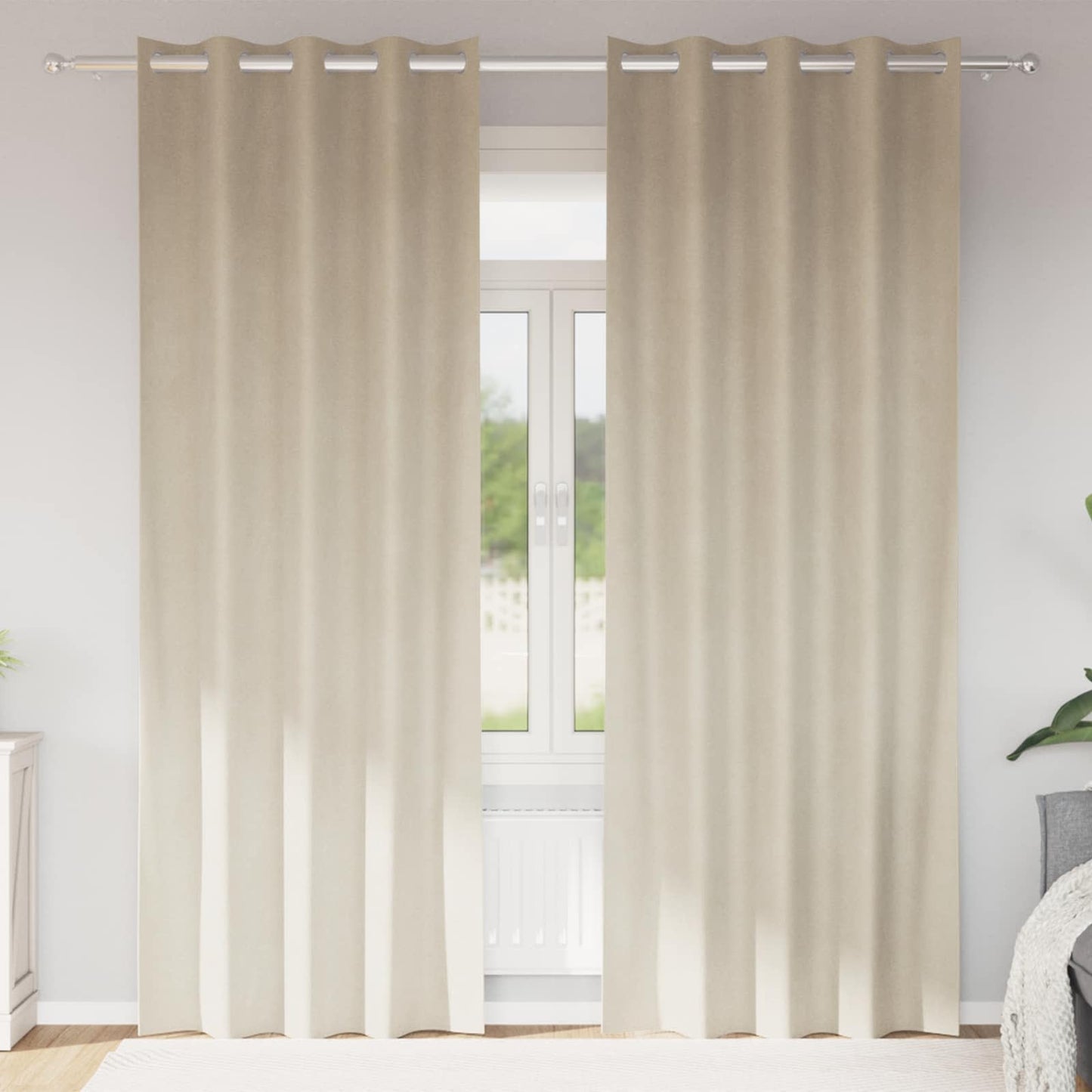 Tende oscuranti 2 pcs Crema 140 x 245 cm Velluto | homemem39