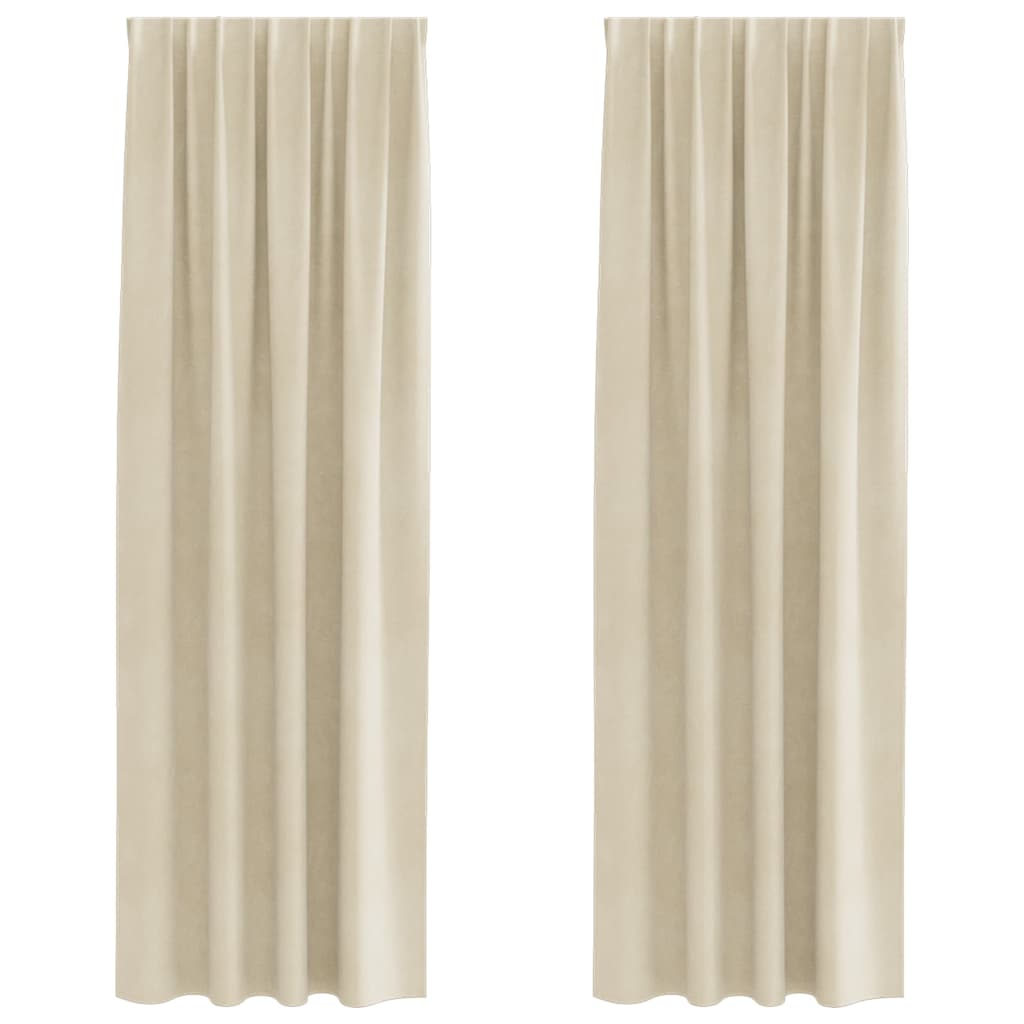 Tende oscuranti 2 pcs Crema 140 x 225 cm Velluto