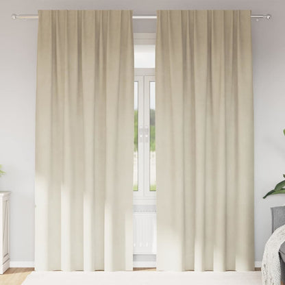 Tende oscuranti 2 pcs Crema 140 x 245 cm Velluto | homemem39