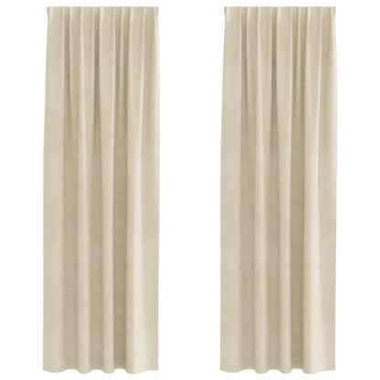 Tende oscuranti 2 pcs Crema 140 x 245 cm Velluto | homemem39